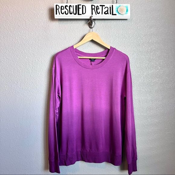 NWT Splendid Crewneck Hombre Top in Deep Orchid - Picture 2 of 13